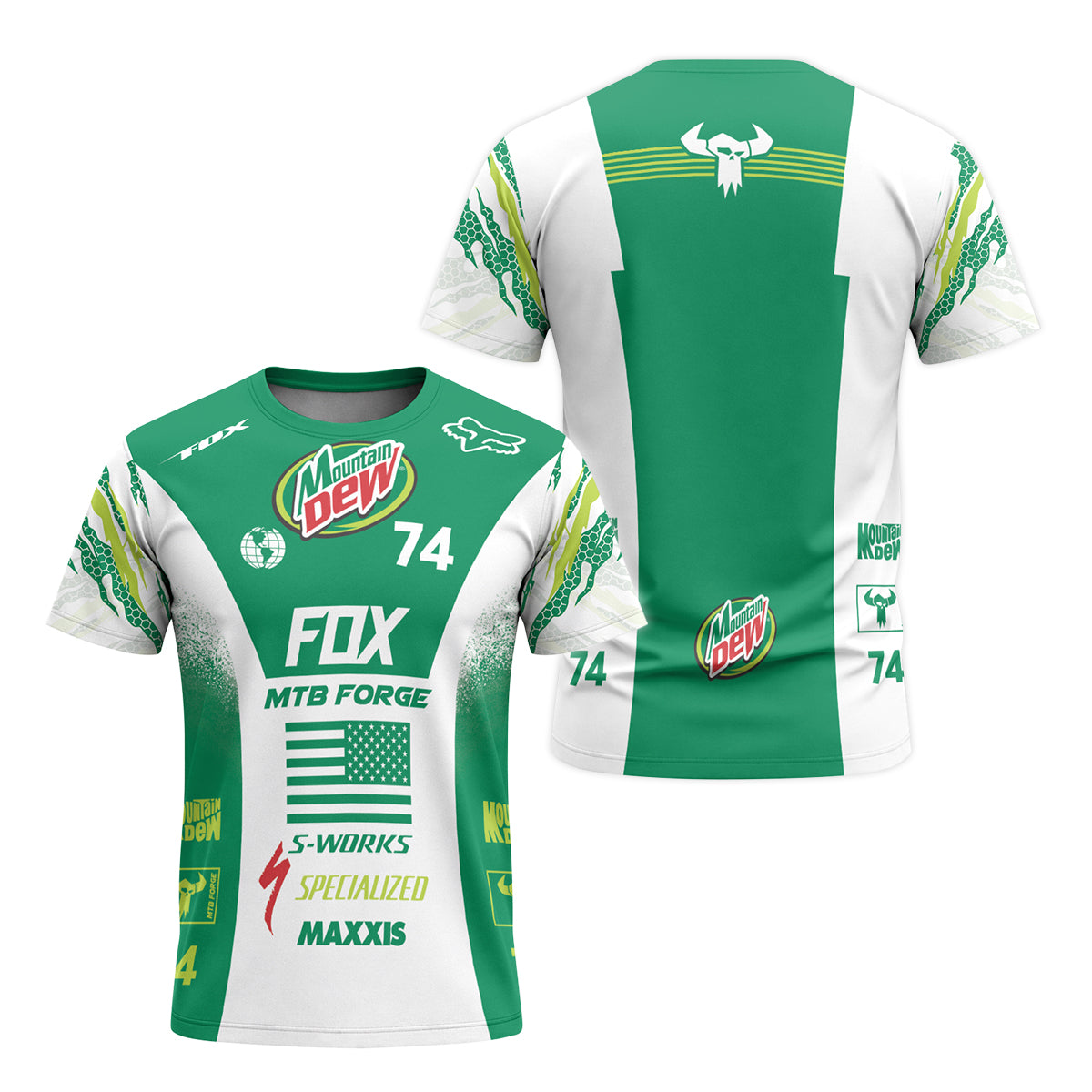 fox mountainbike shirt Mountain Dew MTB Retro Racing T-Shirt