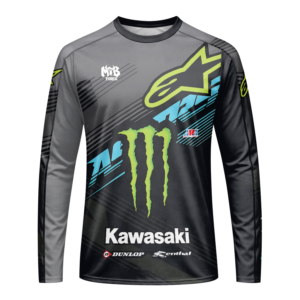 Tomac 3 Monster Energy Kawasaki Factory Long Sleeve Motocross Jersey, L