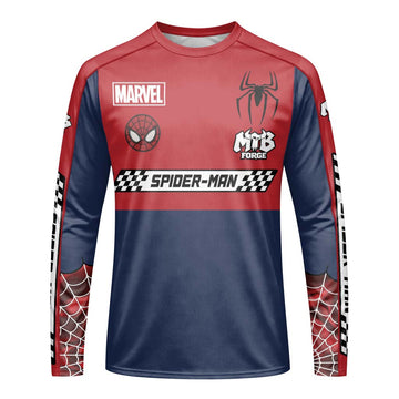 Marvel Spider-Man Downhill Jersey | Marvel Spider-Man MTB Jersey - front view mockup