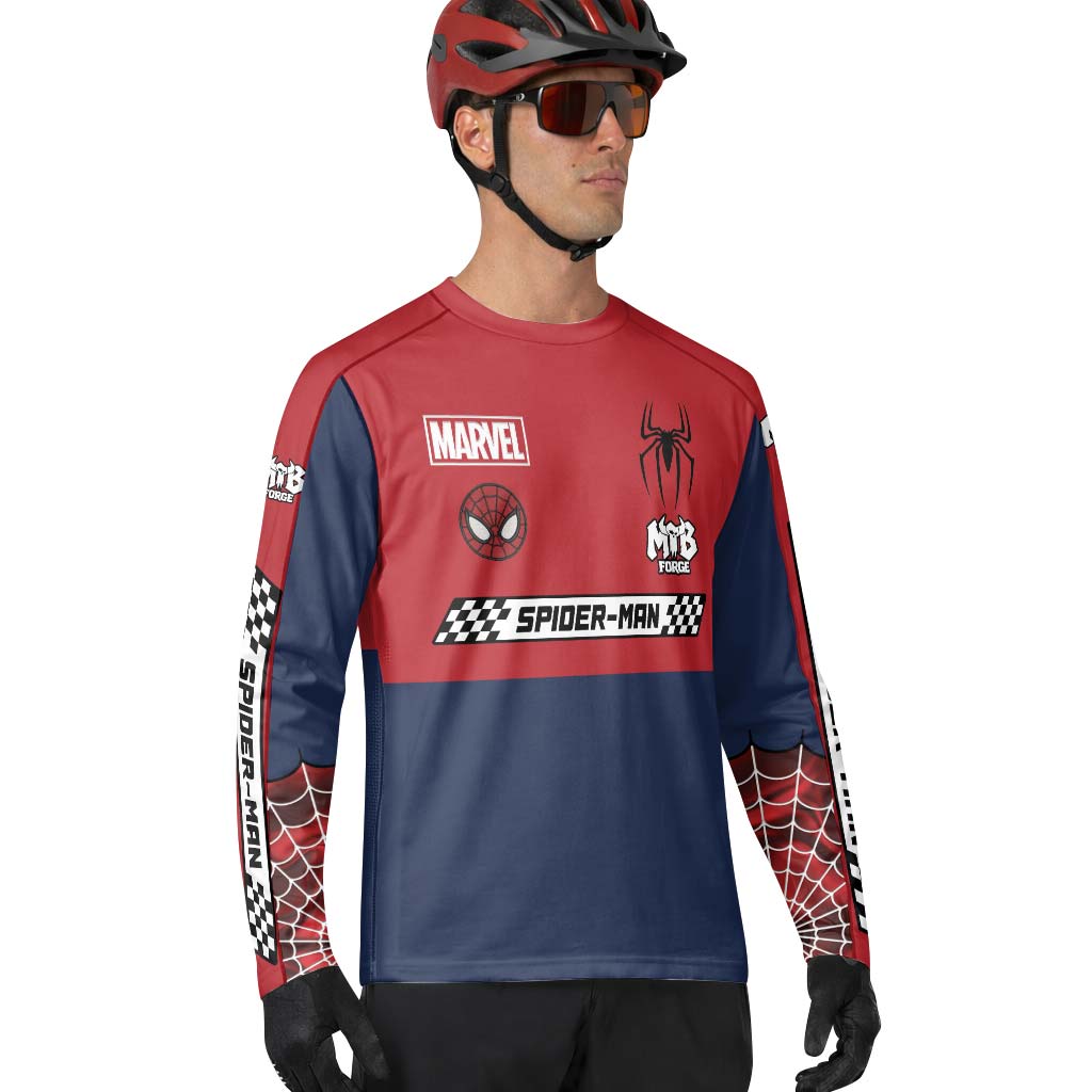 Marvel Spider-Man Downhill Jersey | Marvel Spider-Man MTB Jersey - lifestyle view
