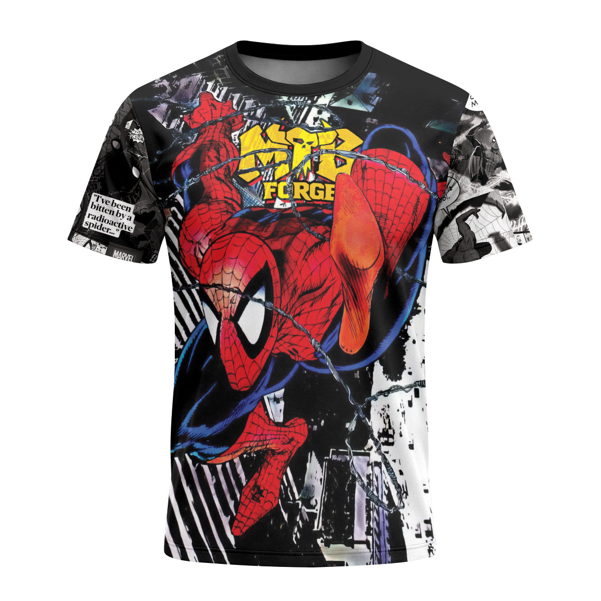 Spider-Man Web Swing Race T-Shirt | Marvel Spider-Man Performance Tee - front view mockup