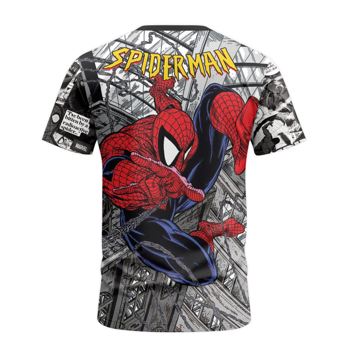 Spider-Man Web Swing Race T-Shirt | Marvel Spider-Man Performance Tee - back view mockup