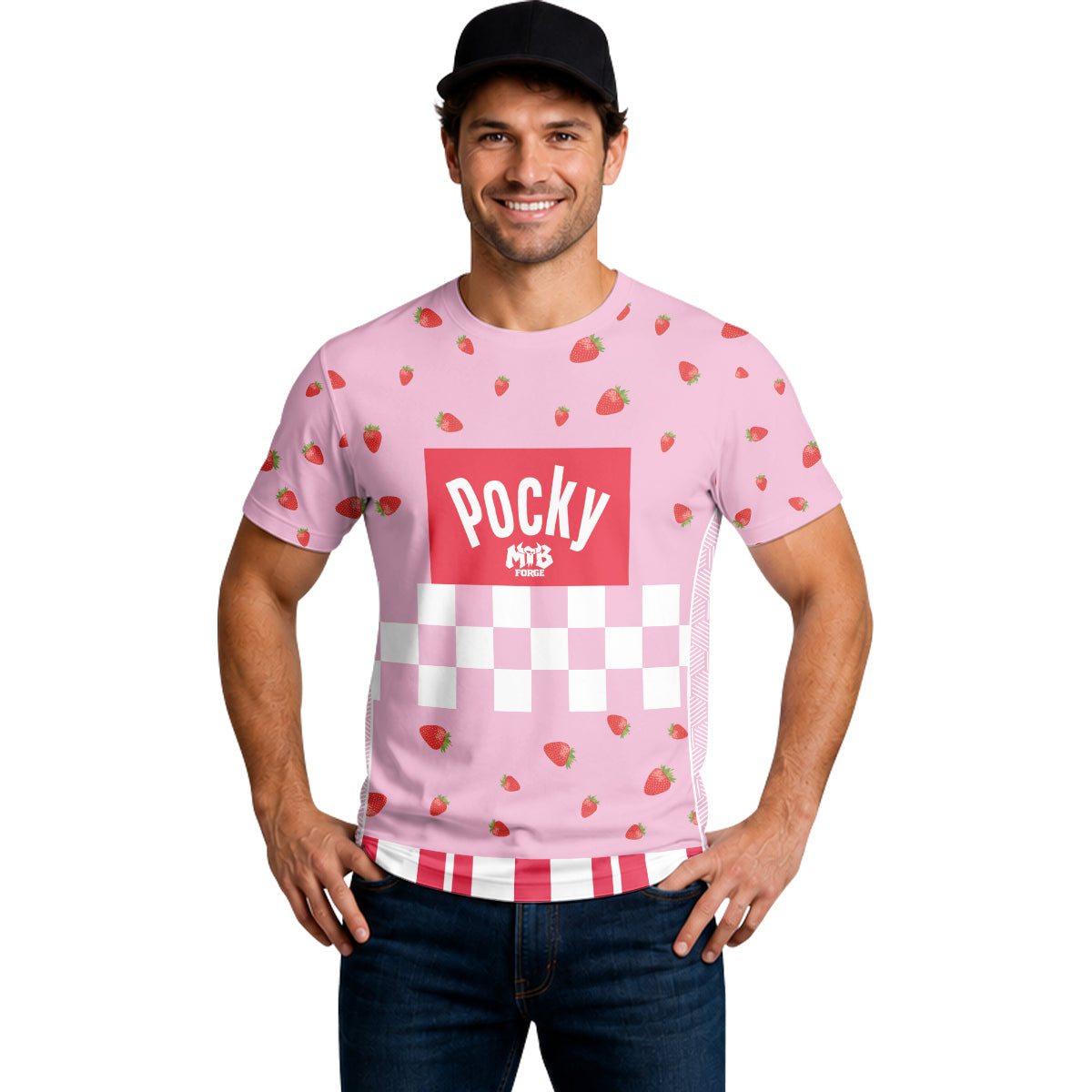 Pink Pocky Candy Short Sleeve Mountain Bike Jersey