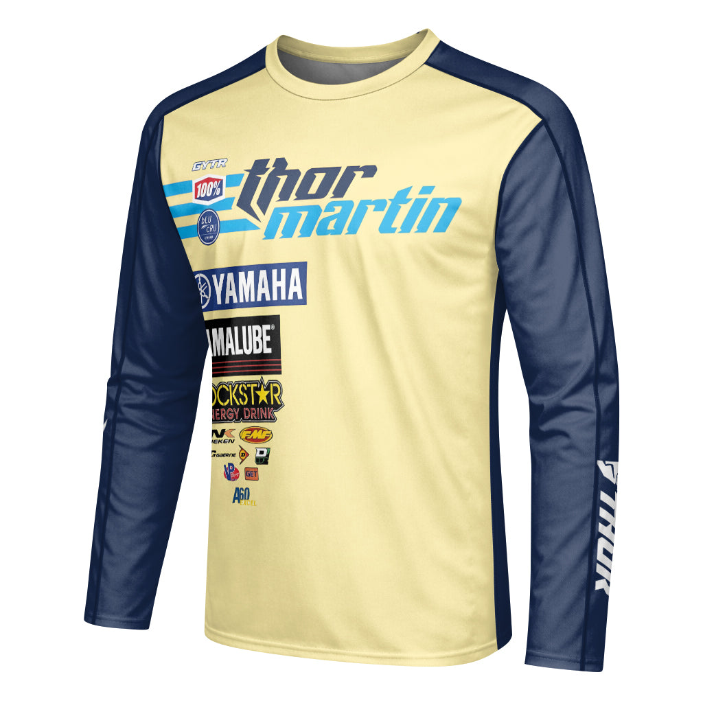 Alex Martin #26 Thor Yamaha Rockstar Energy Youth Long Sleeve Motocross Jersey – Left Side View Mockup