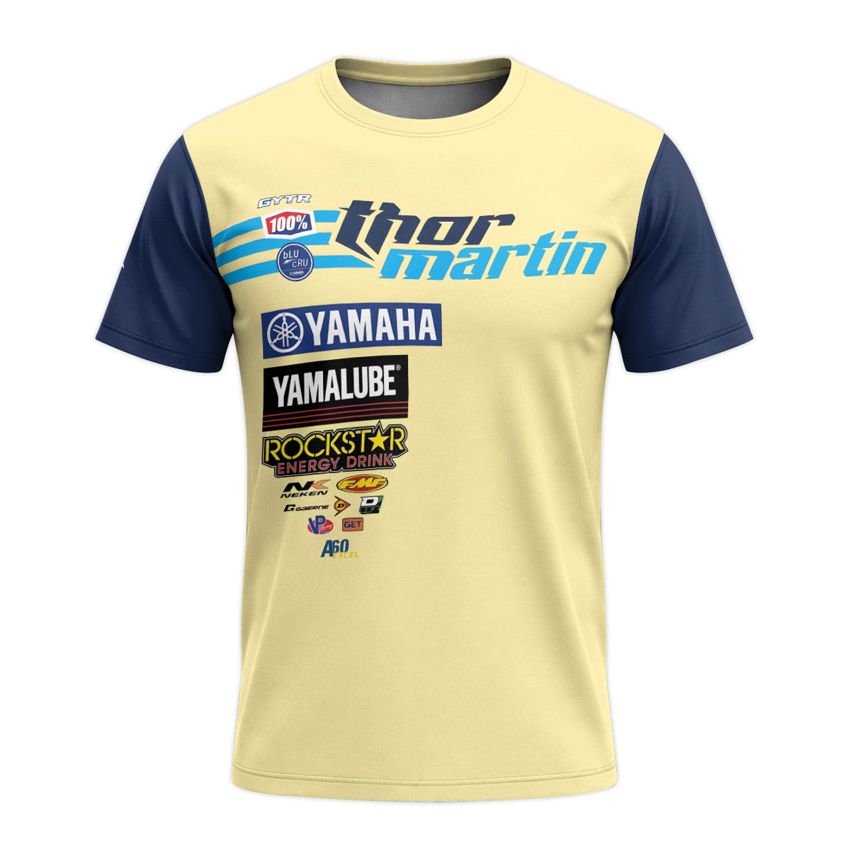 Alex Martin #26 Thor Yamaha Rockstar Energy Youth Short Sleeve Motocross Jersey – Front View Mockup