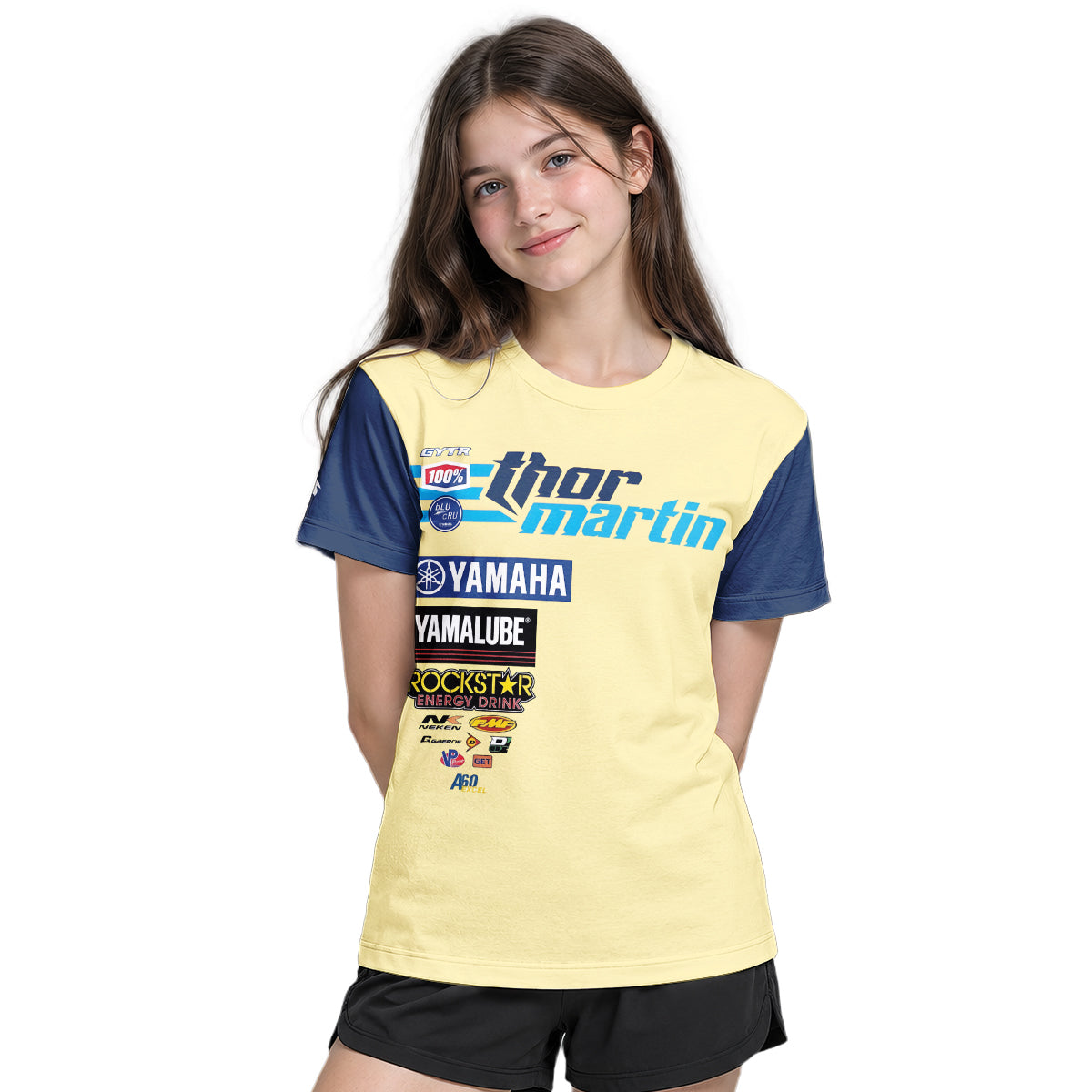 Alex Martin #26 Thor Yamaha Rockstar Energy Youth Short Sleeve Motocross Jersey – Girl Lifestyle View