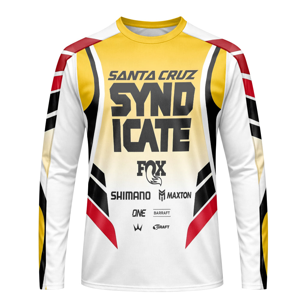 Andreas Kolb #66 Santa Cruz Syndicate Long Sleeve Mountain Bike Jersey – Front View Mockup