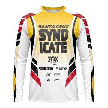 Andreas Kolb #66 Santa Cruz Syndicate Long Sleeve Mountain Bike Jersey – Front View Mockup