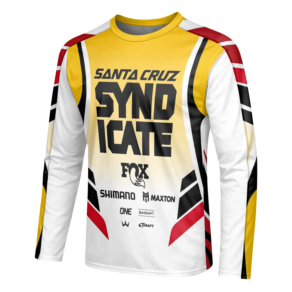 Andreas Kolb #66 Santa Cruz Syndicate Long Sleeve Mountain Bike Jersey – Left Side View Mockup