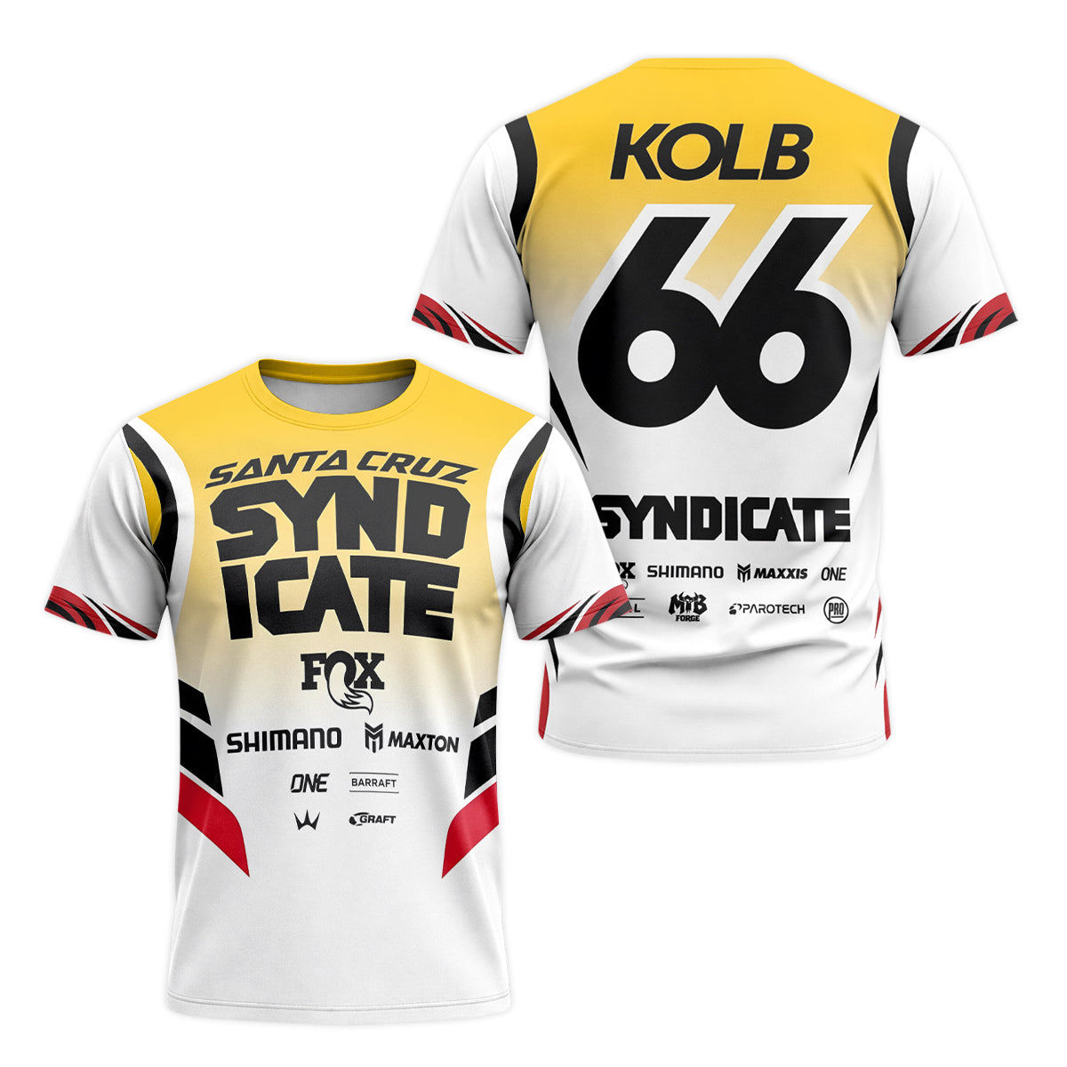 Andreas Kolb #66 Santa Cruz Syndicate Short Sleeve Mountain Bike Jersey – Front and Back View