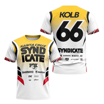Andreas Kolb #66 Santa Cruz Syndicate Short Sleeve Mountain Bike Jersey – Front and Back View