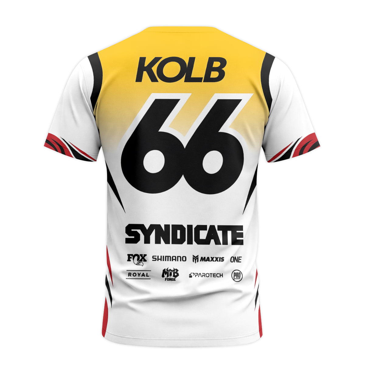 Andreas Kolb #66 Santa Cruz Syndicate Short Sleeve Mountain Bike Jersey – Back View Mockup