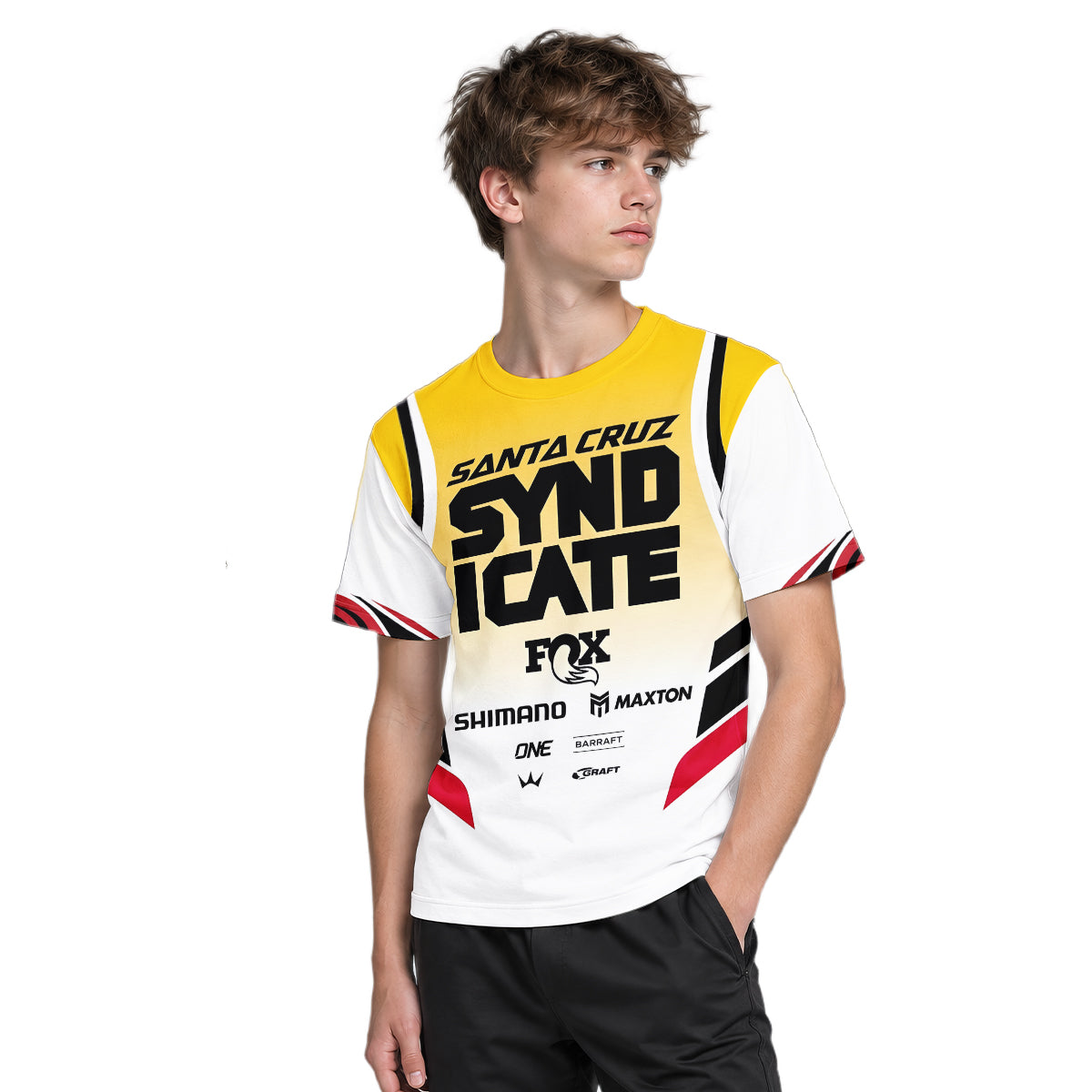 Andreas Kolb #66 Santa Cruz Syndicate Youth Short Sleeve Mountain Bike Jersey – Boy Lifestyle View