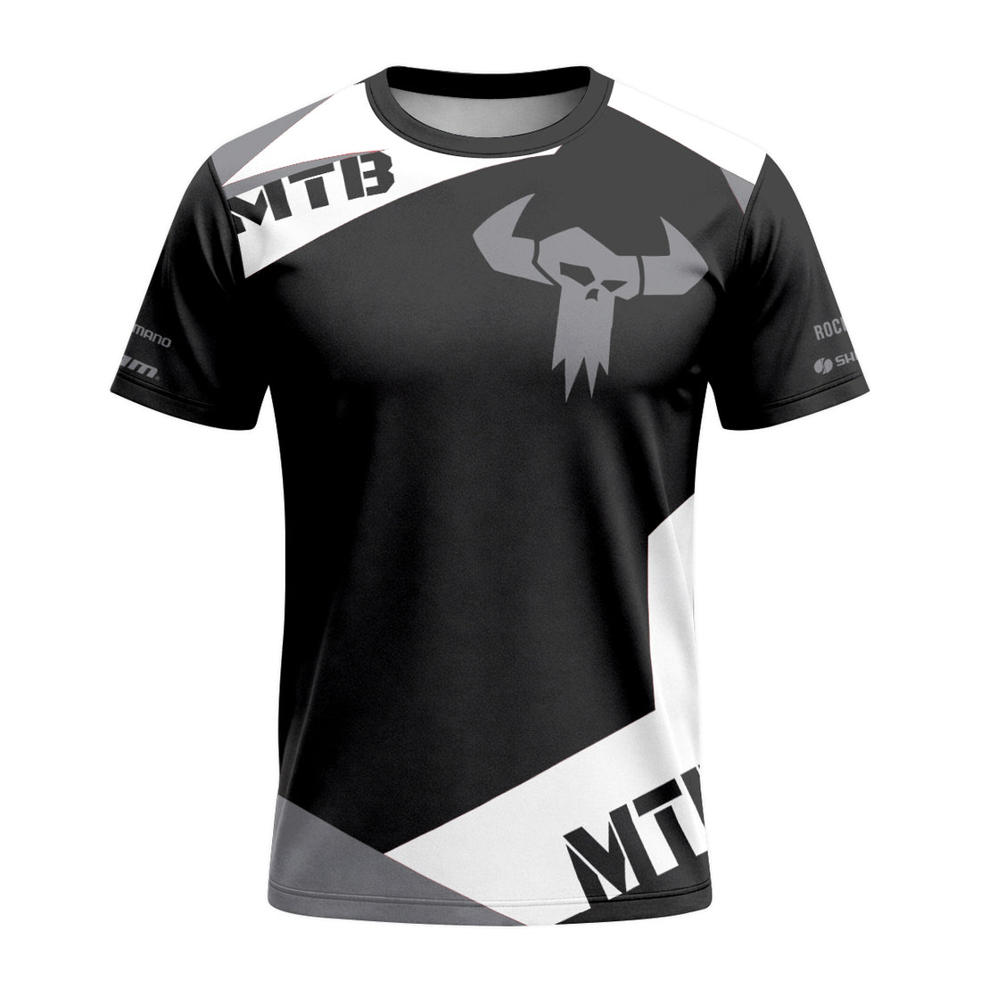 Black Gray Short Sleeve Mountain Bike Jersey – Front and Back View