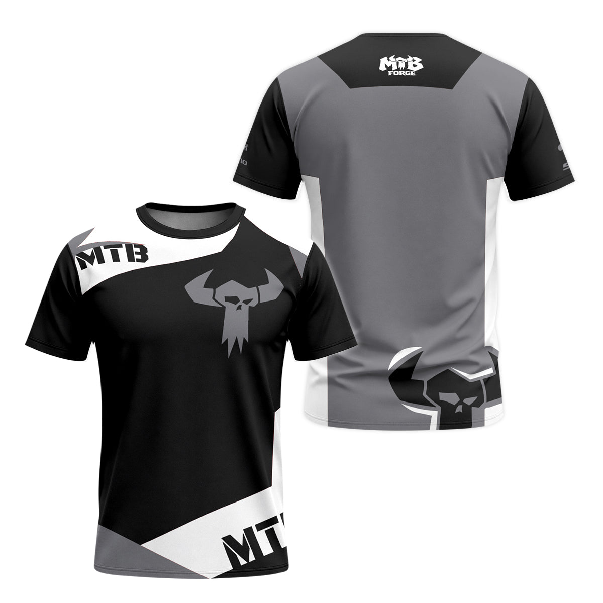 Black Gray Youth Short Sleeve Mountain Bike Jersey – Front and Back View