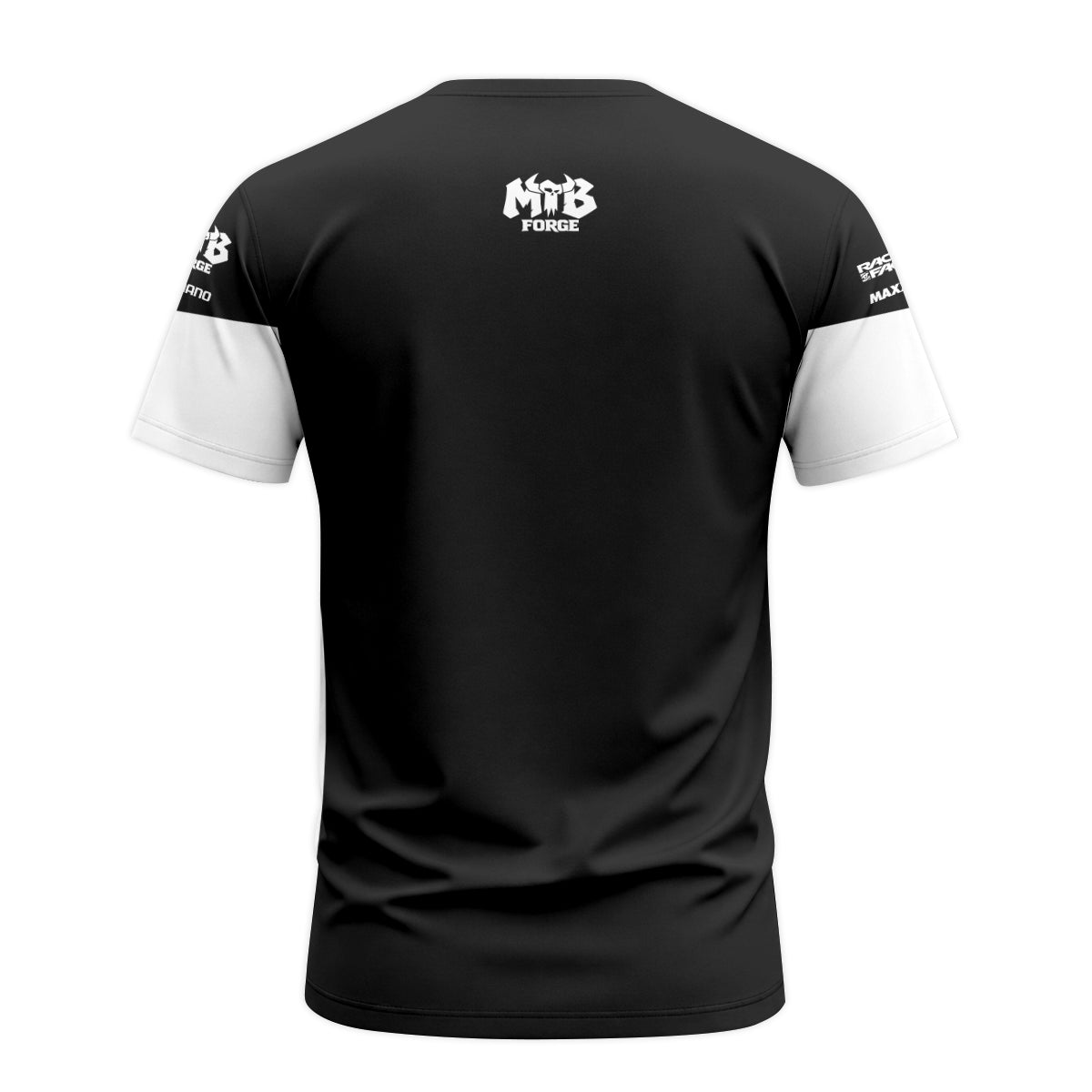 Black White Performance Short Sleeve Mountain Bike Jersey - back view mockup