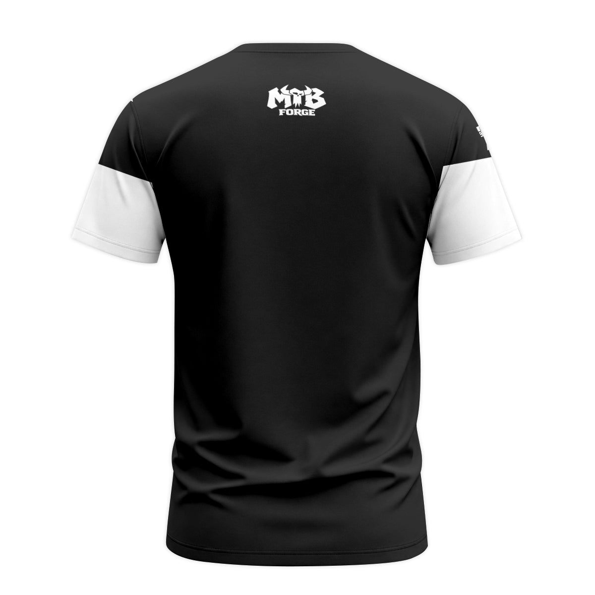 Black White Performance Youth Short Sleeve Mountain Bike Jersey – Back View Mockup