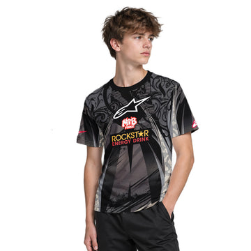 Brian Deegan Rockstar Energy Alpinestars Black Gray Youth Short Sleeve Motocross Jersey – Boy Lifestyle View