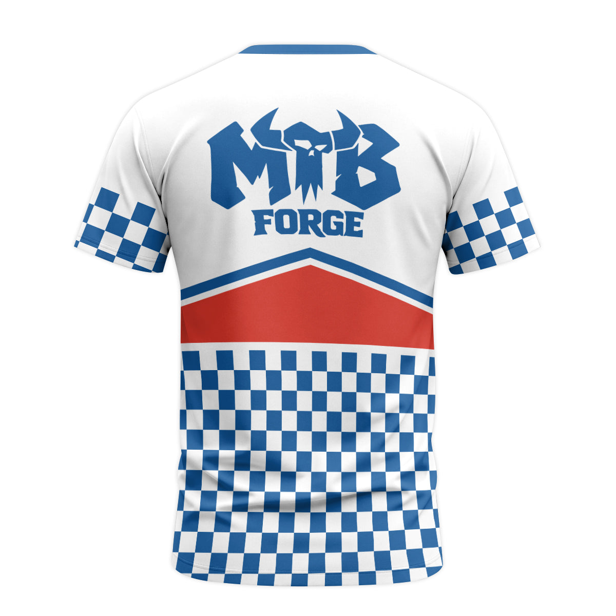 Busch Vintage Checkerboard Youth Short Sleeve Mountain Bike Jersey – Back View Mockup
