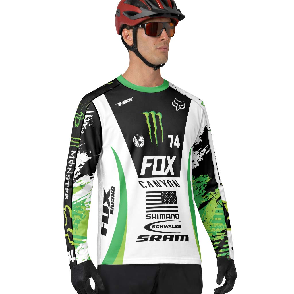 Canyon Fox Factory Monster Energy Team 74 Long Sleeve Mountain Bike Jersey - lifestyle view