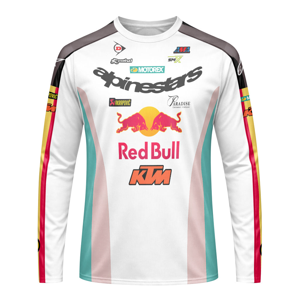 Chase Sexton 4 Red Bull KTM Alpinestars Long Sleeve Motocross Jersey - front view mockup