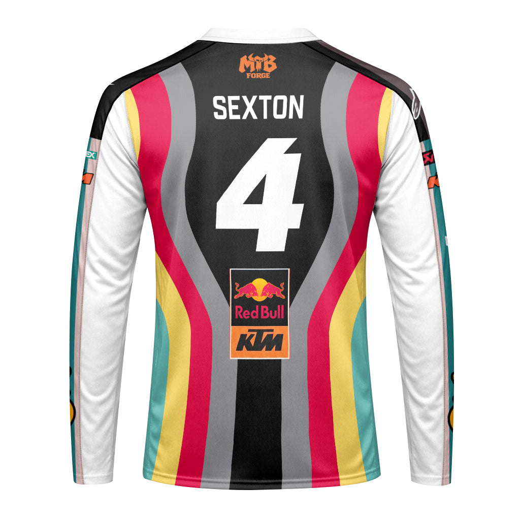 Chase Sexton 4 Red Bull KTM Alpinestars Long Sleeve Motocross Jersey - back view mockup