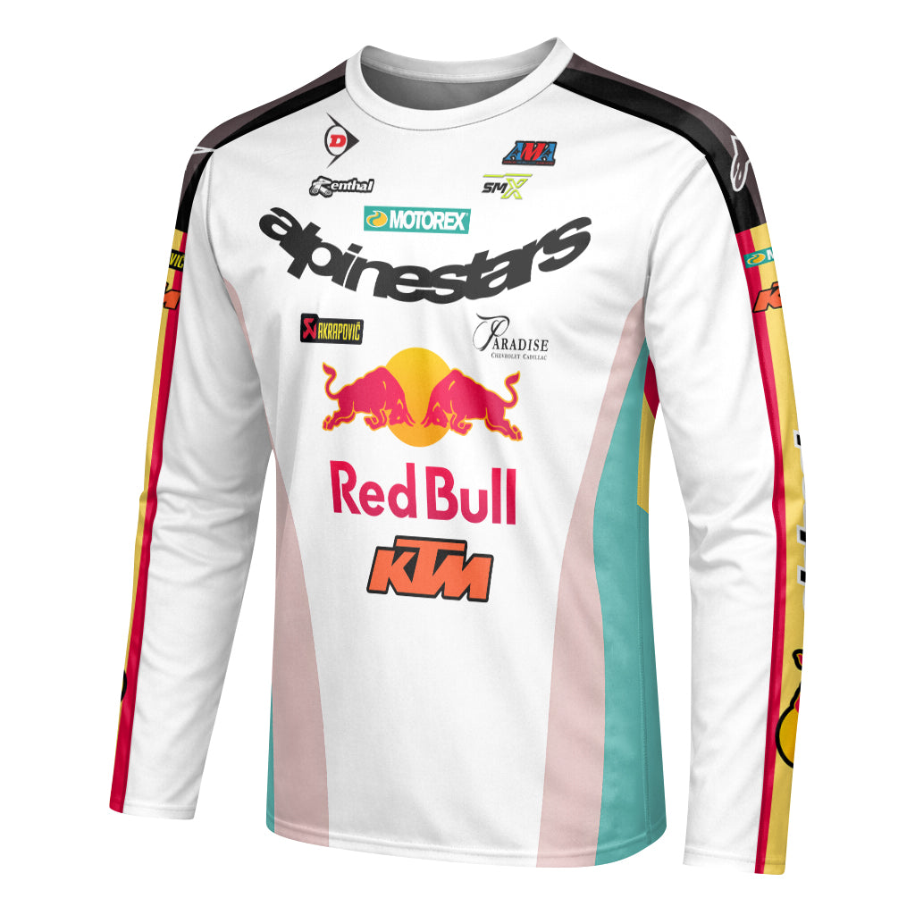 Chase Sexton 4 Red Bull KTM Alpinestars Long Sleeve Motocross Jersey - left side mockup