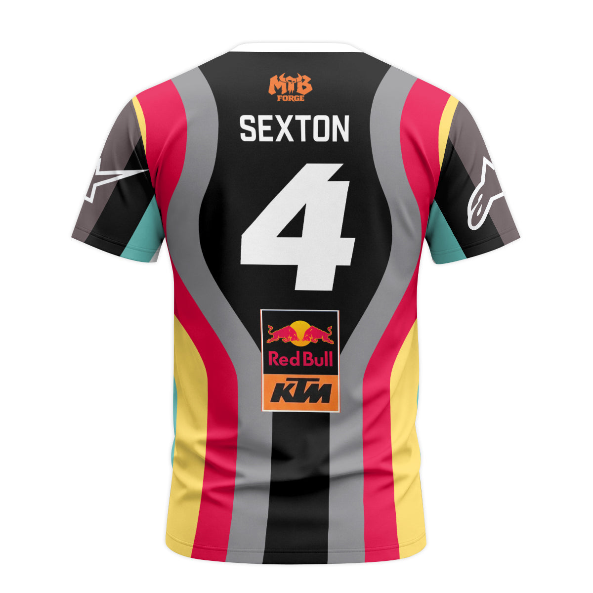 Chase Sexton 4 Red Bull KTM Alpinestars Short Sleeve Motocross Jersey - back view mockup