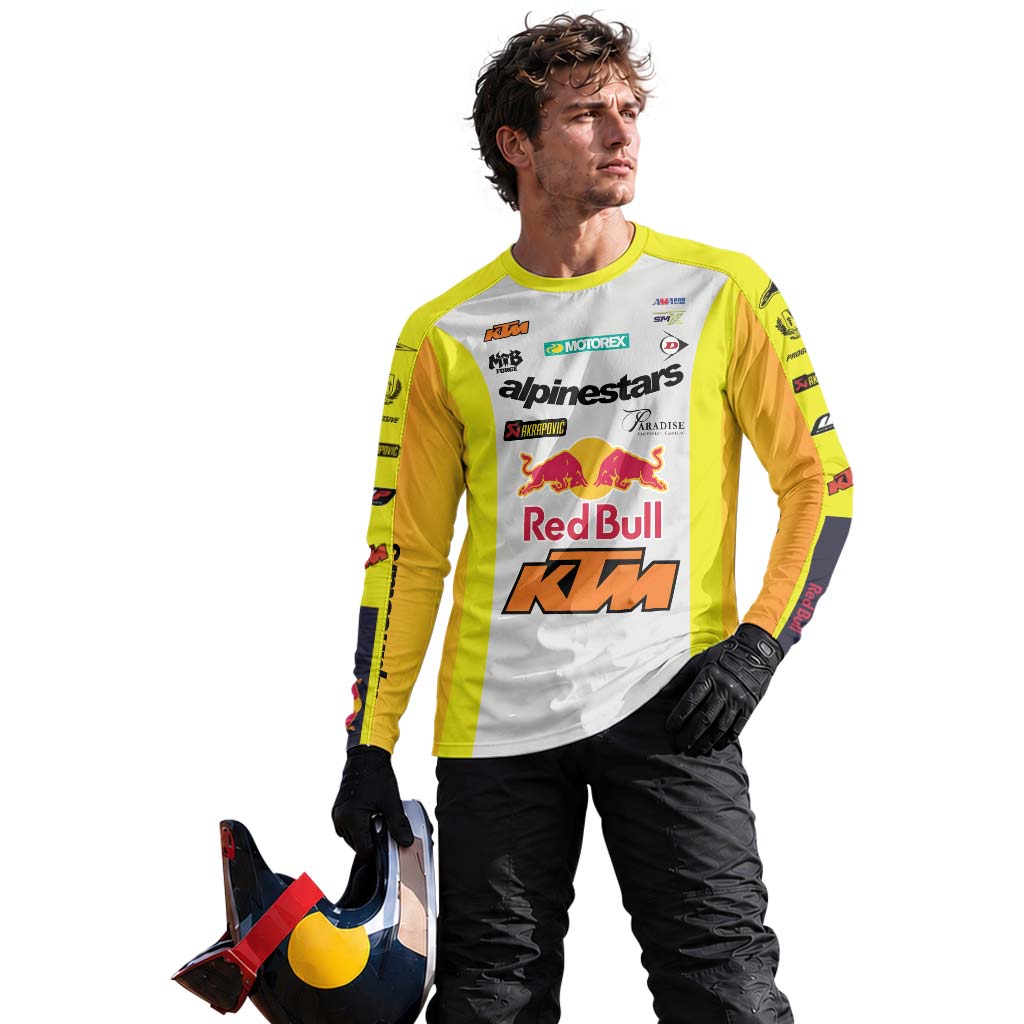Chase Sexton 4 Red Bull KTM Yellow White Factory Long Sleeve Motocross Jersey - lifestyle view