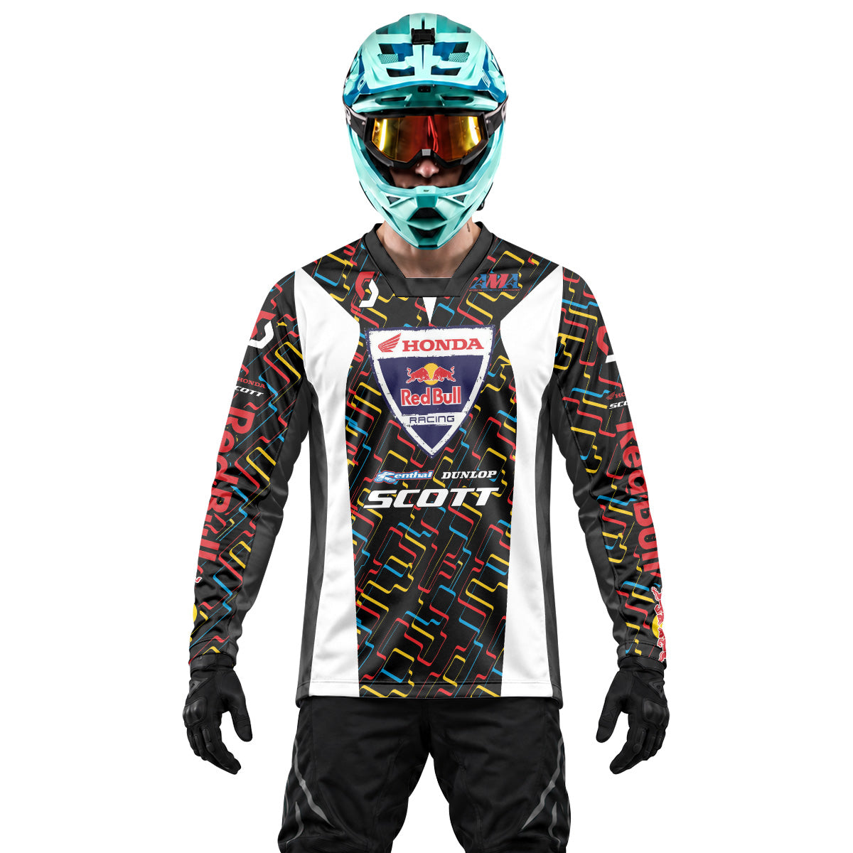 Davi Millsaps #18 Red Bull Honda Scott Heavyweight Long Sleeve Motocross Jersey – Lifestyle View