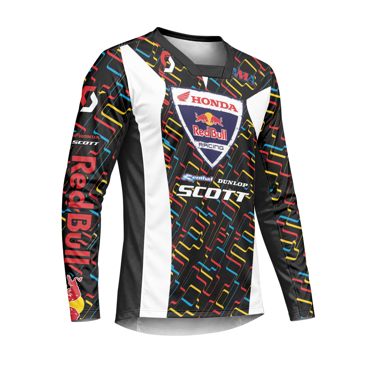 Davi Millsaps #18 Red Bull Honda Scott Heavyweight Long Sleeve Motocross Jersey – Right Side View Mockup