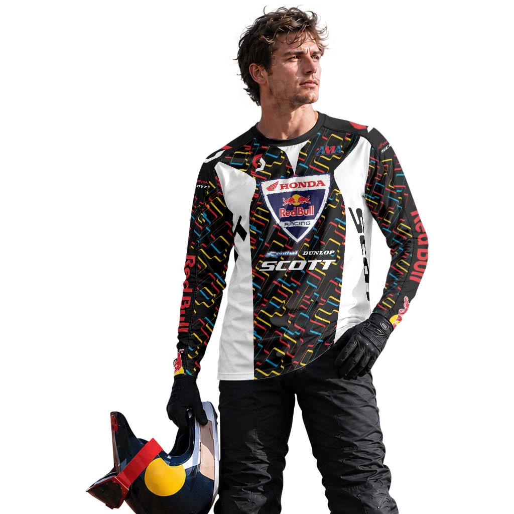 Davi Millsaps #18 Red Bull Honda Scott Long Sleeve Motocross Jersey – Lifestyle View