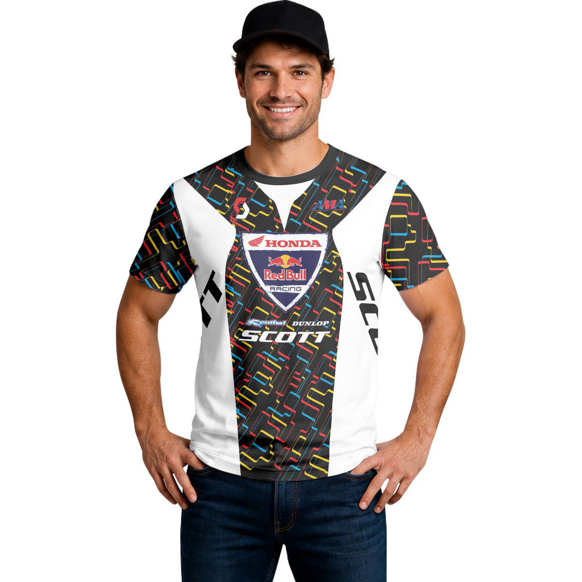 Davi Millsaps #18 Red Bull Honda Scott Short Sleeve Motocross Jersey – Lifestyle View