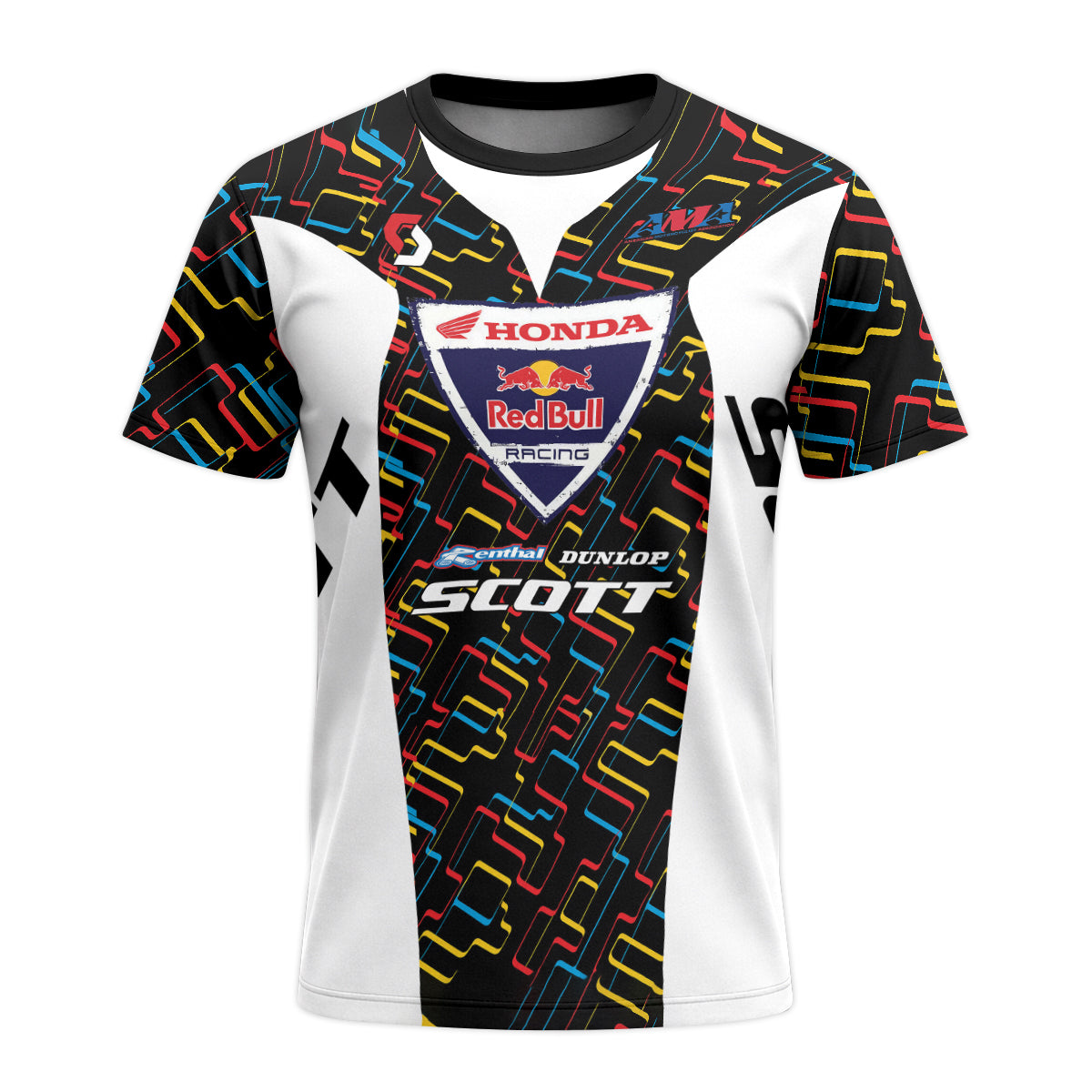Davi Millsaps #18 Red Bull Honda Scott Youth Short Sleeve Motocross Jersey – Front View Mockup