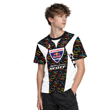 Davi Millsaps #18 Red Bull Honda Scott Youth Short Sleeve Motocross Jersey – Boy Lifestyle View