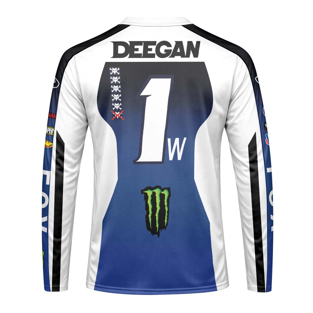 Deegan 1W Monster Energy Yamaha Progressive Long Sleeve Motocross Jersey - front view mockup