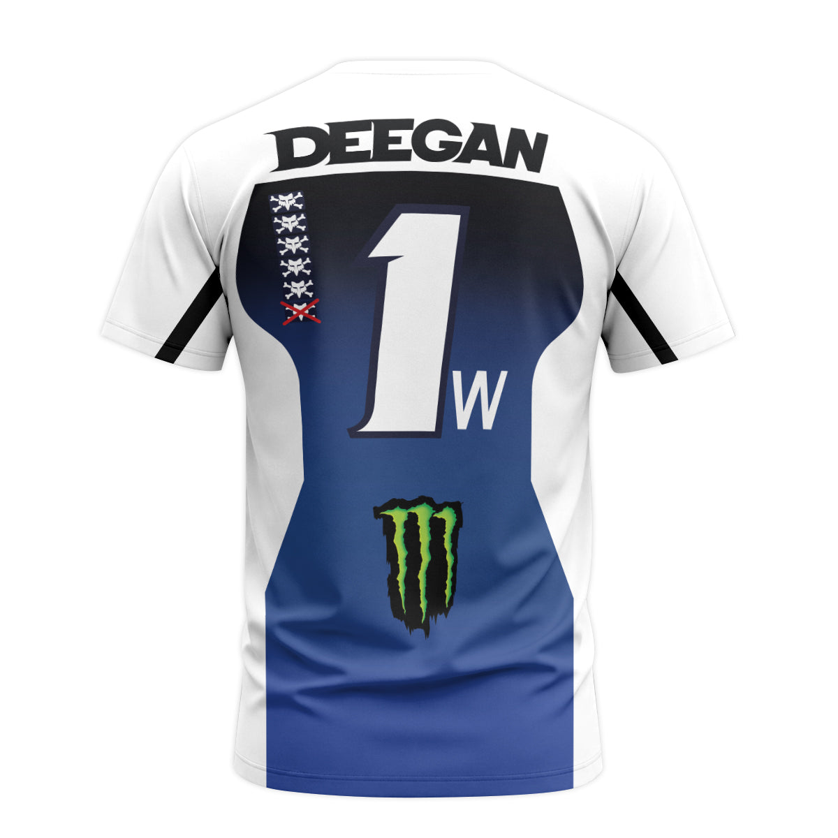 Deegan 1W Monster Energy Yamaha Progressive Short Sleeve Motocross Jersey - back view mockup