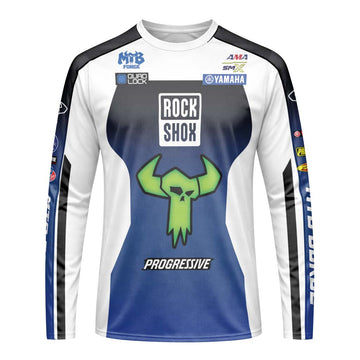 Deegan 1W Yamaha Progressive Long Sleeve Motocross Jersey – Front View Mockup