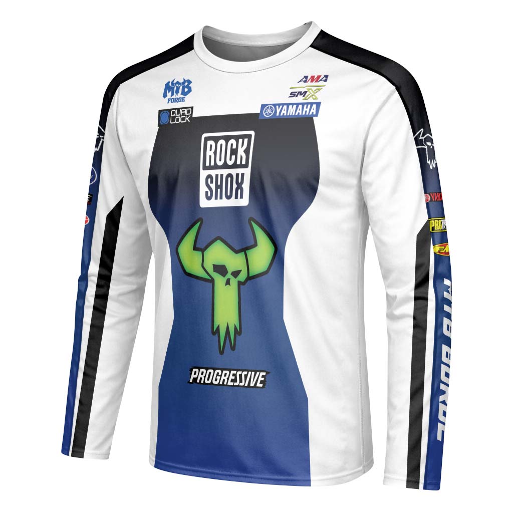 Deegan 1W Yamaha Progressive Long Sleeve Motocross Jersey – Left Side View Mockup