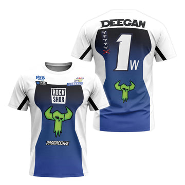 Deegan 1W Yamaha Progressive Short Sleeve Motocross Jersey – Front and Back View