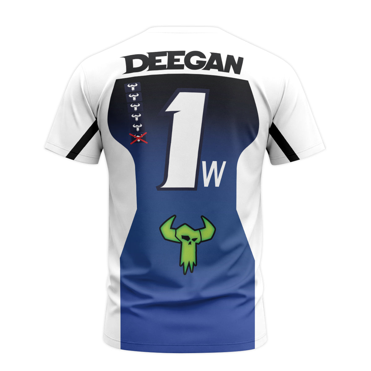 Deegan 1W Yamaha Progressive Youth Short Sleeve Motocross Jersey – Back View Mockup