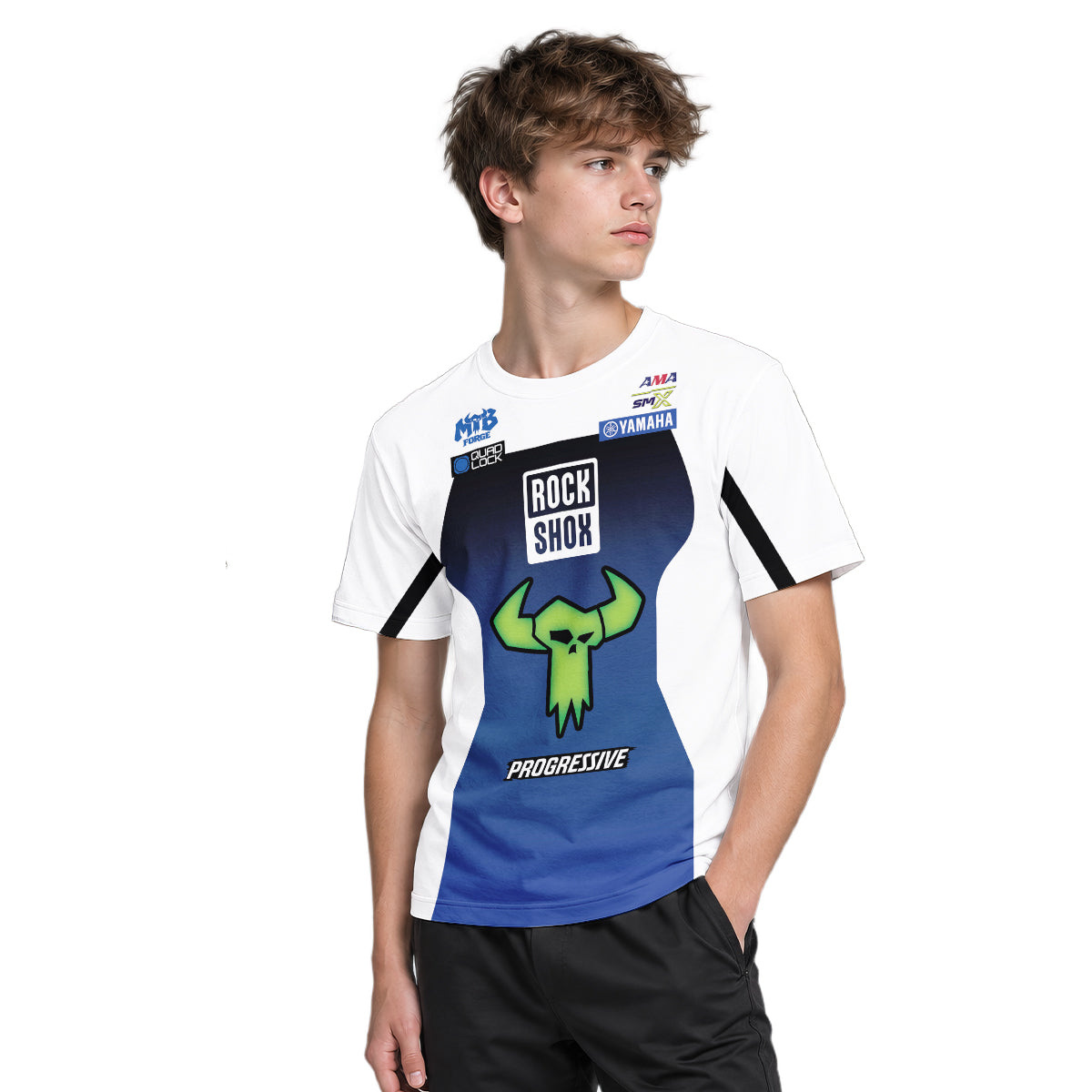 Deegan 1W Yamaha Progressive Youth Short Sleeve Motocross Jersey – Boy Lifestyle View