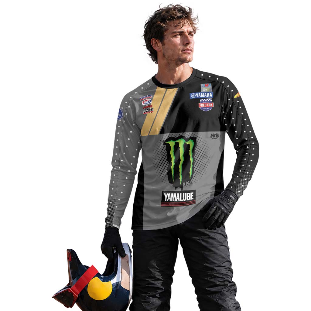 Deegan 238 Monster Energy Yamaha Black Gray Long Sleeve Motocross Jersey - lifestyle view