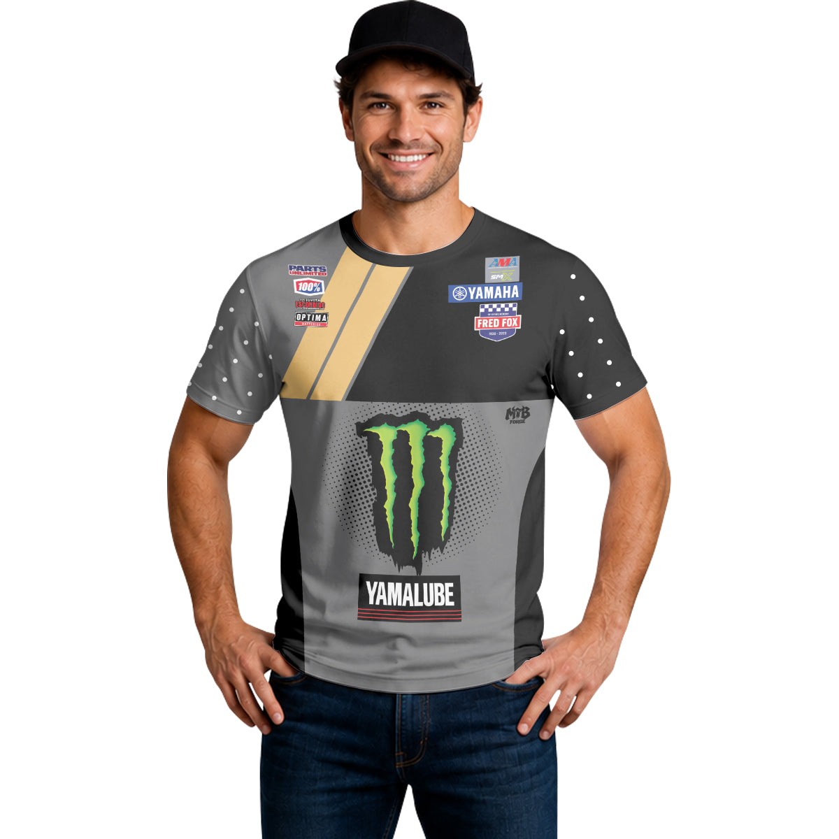 Deegan 238 Monster Energy Yamaha Black Gray Short Sleeve Motocross Jersey - lifestyle view