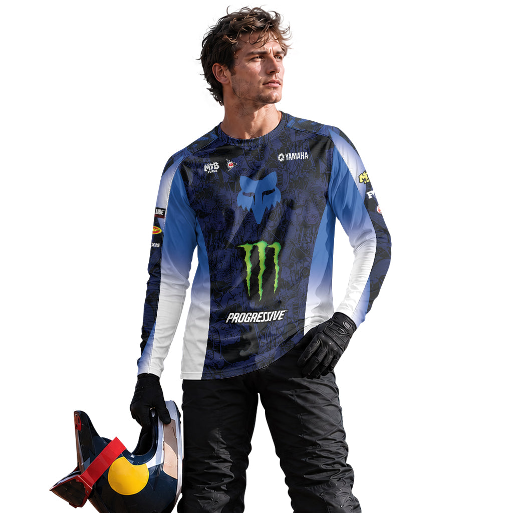 Deegan 38 Monster Energy Yamaha Blue Long Sleeve Motocross Jersey - lifestyle view