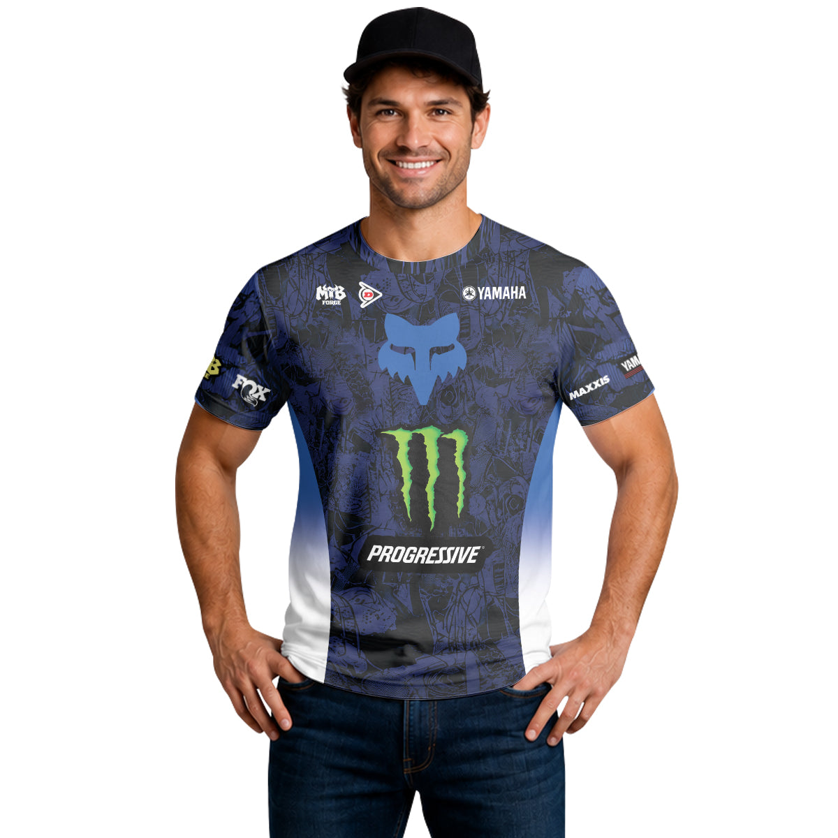 Deegan 38 Monster Energy Yamaha Blue Short Sleeve Motocross Jersey - lifestyle view