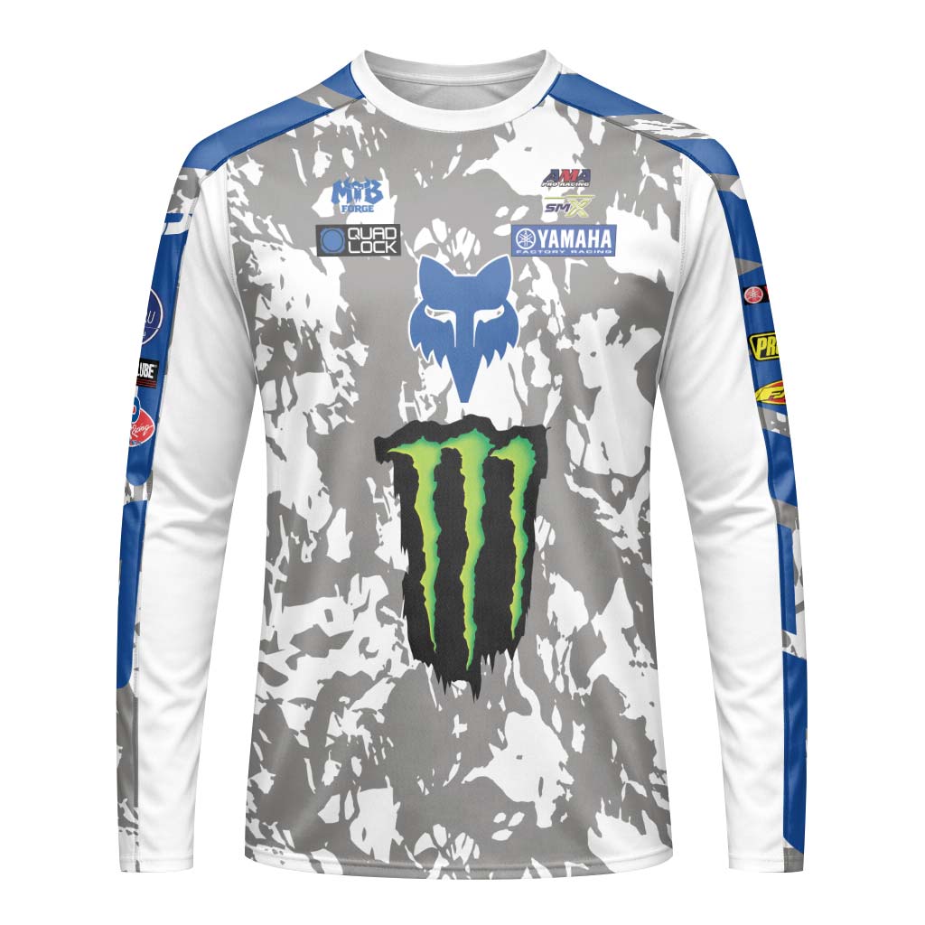 Deegan 38 Monster Yamaha Camo Long Sleeve Motocross Jersey - front view mockup