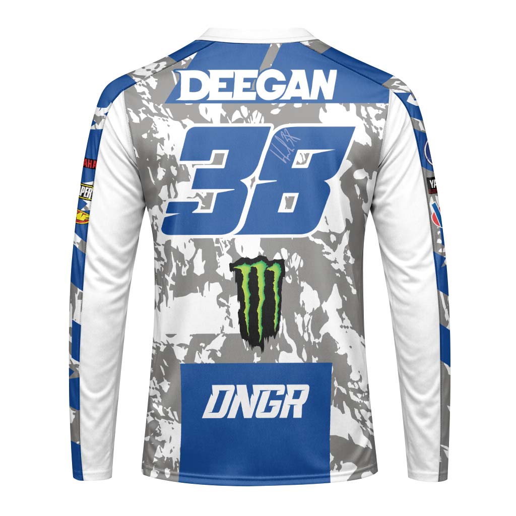 Deegan 38 Monster Yamaha Camo Long Sleeve Motocross Jersey - front view mockup