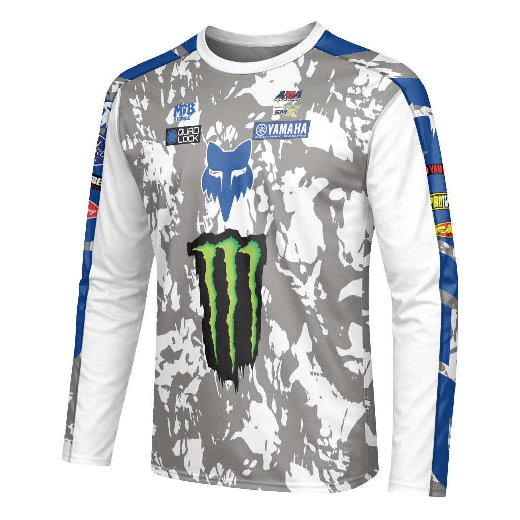 Deegan 38 Monster Yamaha Camo Long Sleeve Motocross Jersey - left side mockup