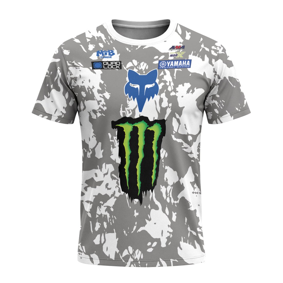 Deegan 38 Monster Yamaha Camo Short Sleeve Motocross Jersey - front and back view